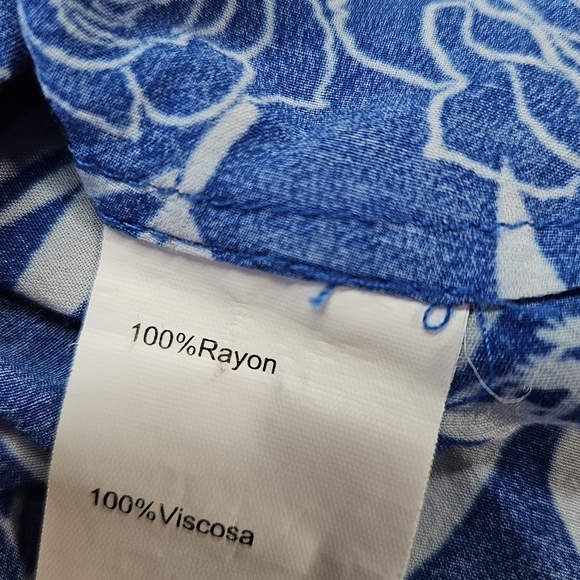 Thakoon Collective Blue Leaf Ruffle Short Slip Dress Size 0 - Picture 7 of 8